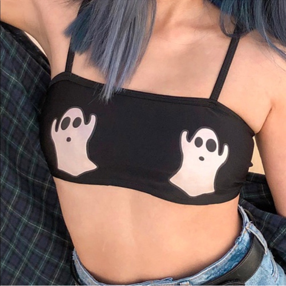 Ghost crop top with high waisted underwear